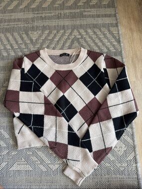Robertson + Rodeo Cropped Argyle Sweater